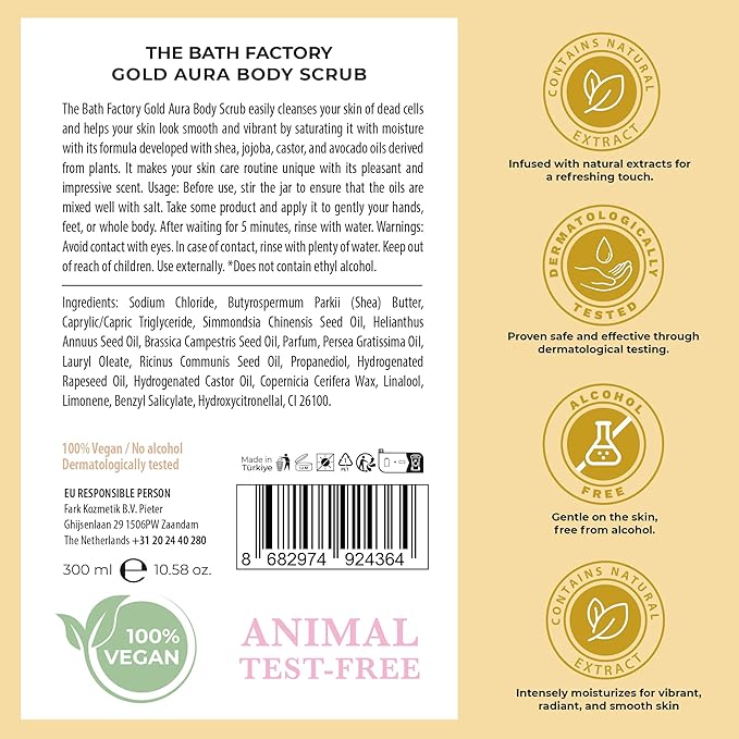 Body Scrub for Exfoliating with Moisturizing Shea Butter | 100% Vegan | Natural Mixing Fruit Extract | Perfect Exfoliator for All Body Parts such as Face, Foot, Hand