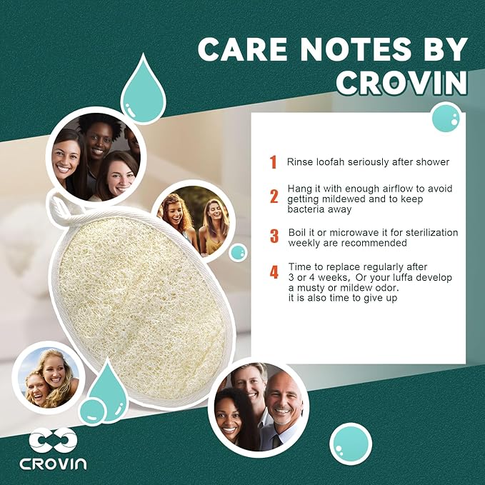 Natural Exfoliating Loofah Body Scrubber for Women and Men, Made with Premium Luffa Natural Bath Shower Loofah Sponge 6x4β which Cleanse You Comfortable, Relax for Bathing-4 CountοΌPack of 1οΌ