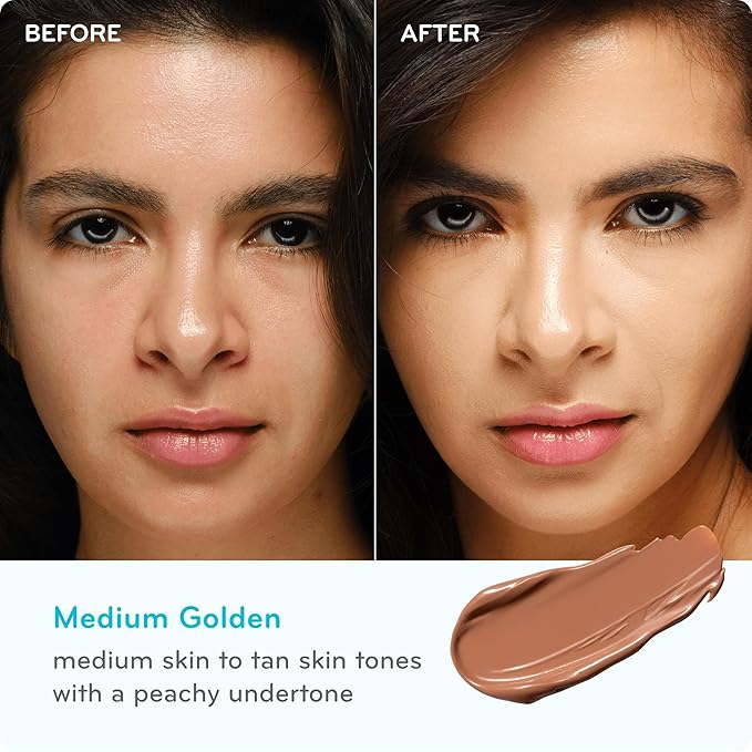 pΕ«rlisse Perfect Glow BB Cream with SPF 30 - Matte Meets Dewy Finish - Enriched with Goji & Hawthorn Berry to Help Improve Skin Texture & Radiance - Medium Golden (1.4 oz)