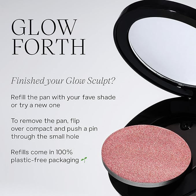 Saie Glow Sculpt Multi-Use Highlighter + Cream Blush - Lightweight with Hyaluronic Acid + Micropearl for Radiant, Glowing Skin - Pinkglow (.02 oz)