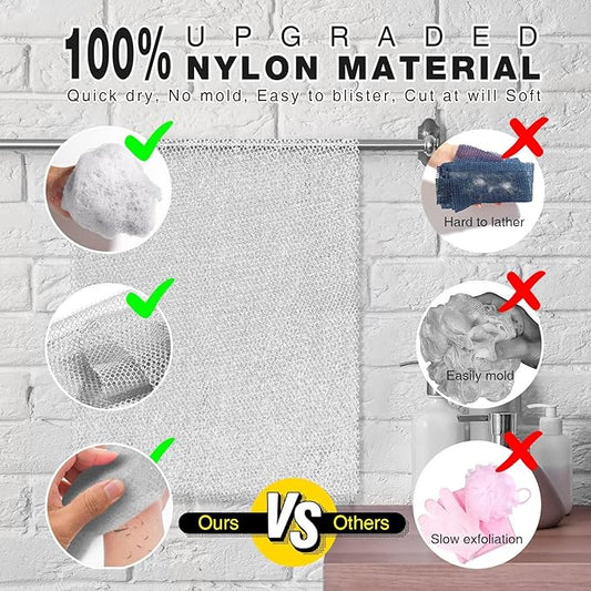 African Net Sponge Real African Net Sponge Authentic Exfoliating Washcloth for Deep Exfoliation Quick-Drying African Exfoliating Net Great for Daily Use81
