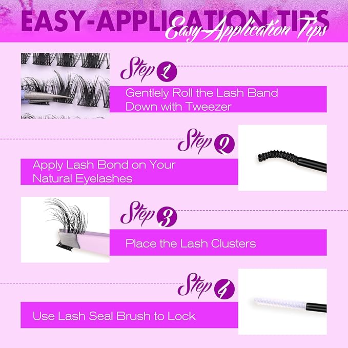 Pawotence Lash Clusters Wispy Eyelash Clusters 10-18mm Faux Mink Individual Lashes Extension DIY 144pcs False Eyelashes Full Cluster Eyelash Extensions