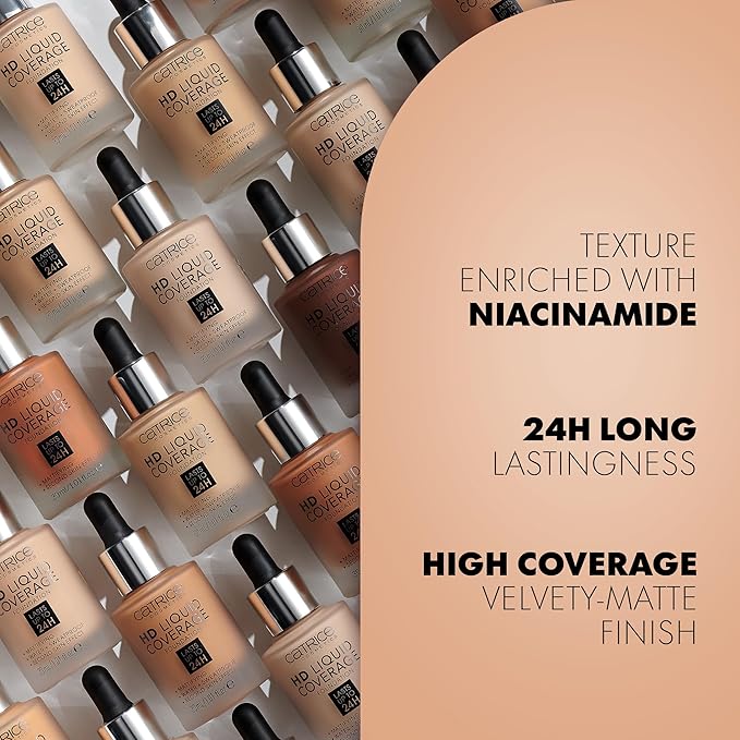 Catrice | HD Liquid Coverage Foundation | High & Natural Coverage | Vegan & Cruelty Free (032 | Nude Beige)