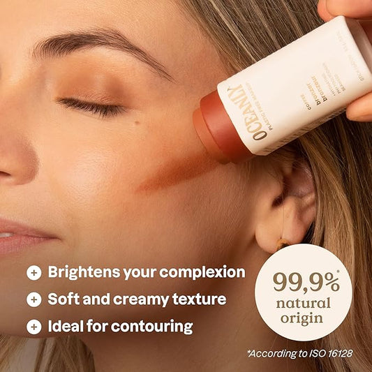 ATTITUDE Oceanly Plastic-Free Lightweight Bronzer Stick, Titanium Dioxide-Free, EWG Verified, Vegan & Cruelty-free Makeup, Coffee, 0.3 Ounces