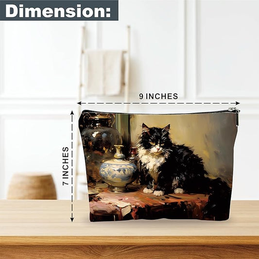 Art Theme Makeup Bag - Sloppy Cats On The Desk - Drawing Printing Cosmetic Bag, Toiletry Bag Gift For Girls, Teen, Personal Care & Accessories - A09