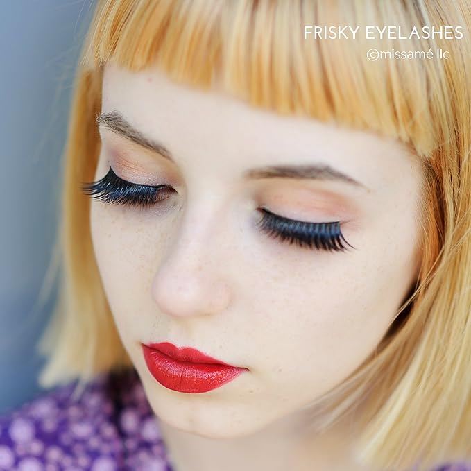 MissamΓ© FRISKY Glamour Flare False Eyelashes Set Handmade with Premium Synthetic Fibers, Black, 3 Pairs