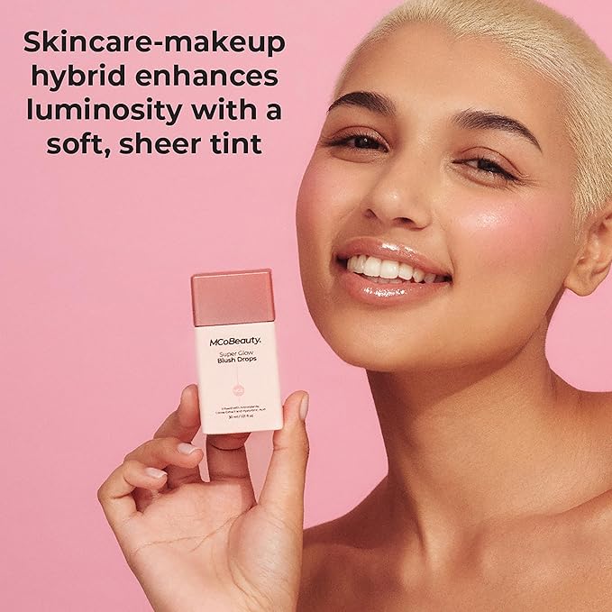 MCoBeauty Super Glow Blush Drops, Blush Pink, Instantly Warm and Illuminate Your Complexion, Vegan, Cruelty Free Cosmetics