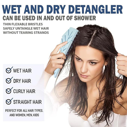 Fiora Naturals Hair Detangling Brush -100% Bio-Friendly Detangler hair brush w/Ultra-soft Bristles- Glide Through Tangles with Ease - For Curly, Fine, Women, Men, Kids, Toddlers, Wet and Dry Hair