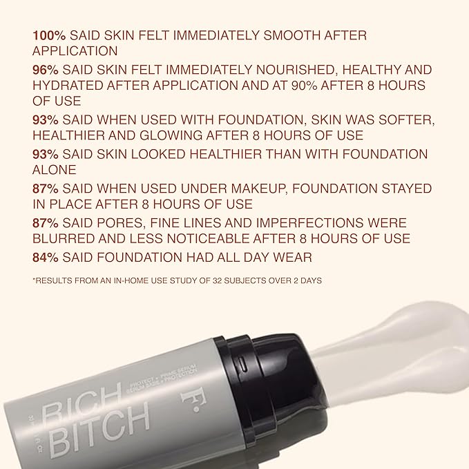 Freck Beauty RICH Beotch Hydrating Gripping Primer - Serum Makeup Primer, Lightweight Cream to Oil Texture, Moisture Barrier to Proctect and Balance Skin
