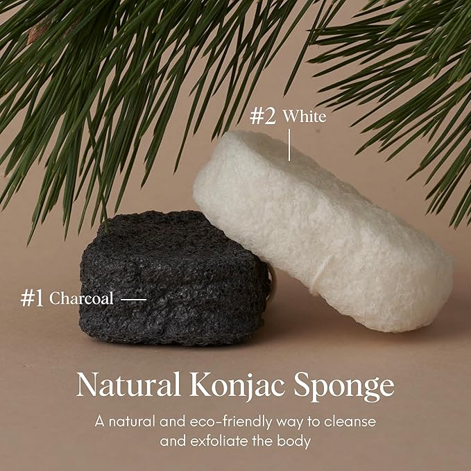 Natural Konjac Sponge Body (White), 1 Count (Pack of 1)