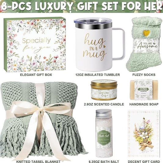 Self Care Gifts for Women Get Well Soon Gifts, Birthday Gifts for Women Care Package, Sympathy Gift Baskets Spa Gifts Set, Thinking of You Inspirational Christmas Gifts for Mom Her Friend Sister Wife