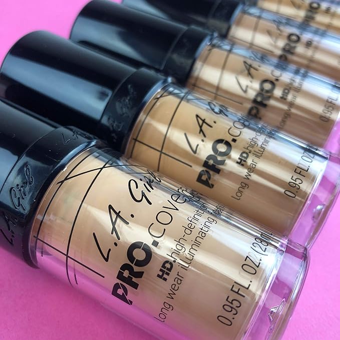 L.A. Girl Pro.Coverage Illuminating Foundation, Rich Cocoa GLM655 (Pack of 2)