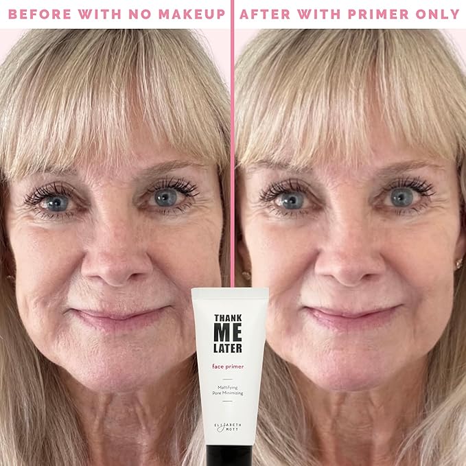 Elizabeth Mott Thank Me Later Face & Eye Primer β Long-Lasting Matte Makeup Base, Pore Minimizer, Oil & Shine Control, Wrinkle Blurring, Crease Prevention, Smooth Finish for All-Day Wear β 10g & 30g