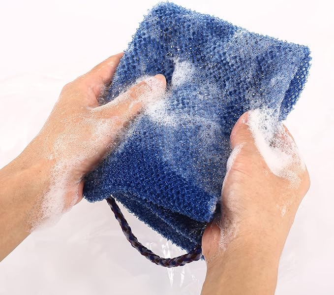 3 PCS African Exfoliating Net,African Net Sponge,Exfoliating Body Scrubber Back Scrubber for Shower,Exfoliating Washcloth African Net Bath Sponge Exfoliating Net for Men Women Daily Shower Bathing