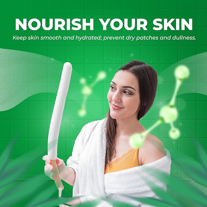 GranNaturals Lotion Applicator for your Back, Feet, and Legs - Sunscreen Applicator - Long Curved Easy Reach Body Brush for Suntan, Sunless Self-Tanning, Skin Cream, Acne, Body Wash - Elderly Aid