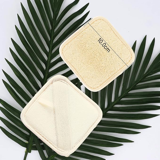 Natural Real Egyptian Shower Loofah Sponge Body Scrubber Provide a Refreshingly - Deep Clean to Your Face & Body -5 x 5 Inch-3Pack