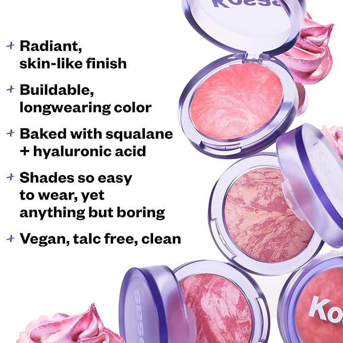 Kosas Blush is Life βTalc-Free Dimensional Blush Baked with Squalane & Hyaluronic Acid β Long Wear, Safe for Sensitive Skin- Thrill