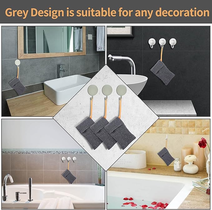 Antimbee 9-Packs Soap Bags, Soap Exfoliating Saver, Body Scrubber Shower Sponge for Shower or Bath, Loofah Sponge Gray Mesh Bar Soap Pouch