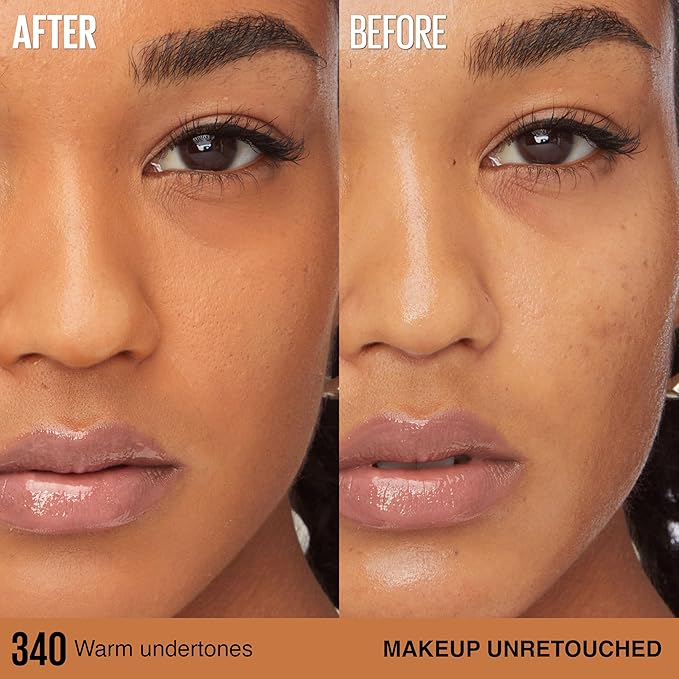 Maybelline Super Stay Lumi-Matte Foundation, Lightweight and Buildable Full Coverage Foundation Makeup For Up To 30HR Wear, 340, 1 Count