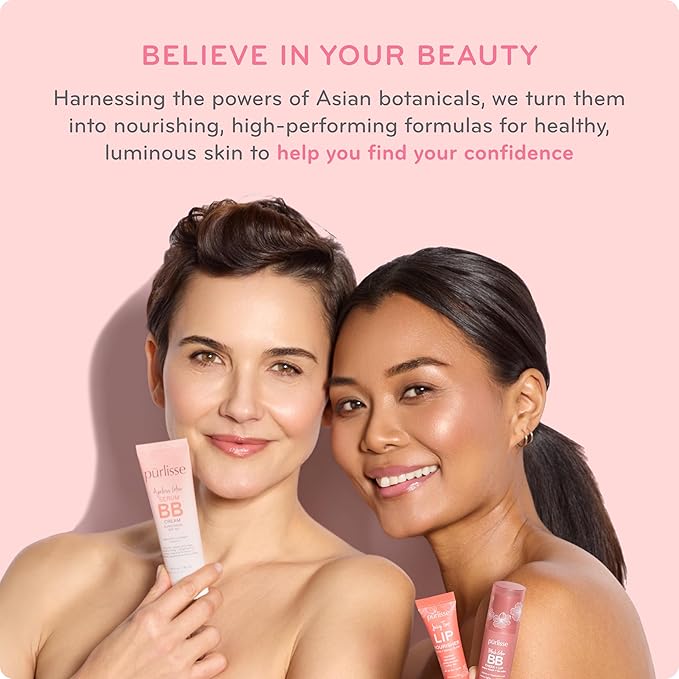 pΕ«rlisse Perfect Glow BB Cream with SPF 30 - Matte Meets Dewy Finish - Enriched with Goji & Hawthorn Berry to Help Improve Skin Texture & Radiance - Tan Deep (1.4 oz)