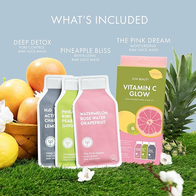 ESW Beauty Vitamin C Glow Antioxidant Rich Sheet Mask Set