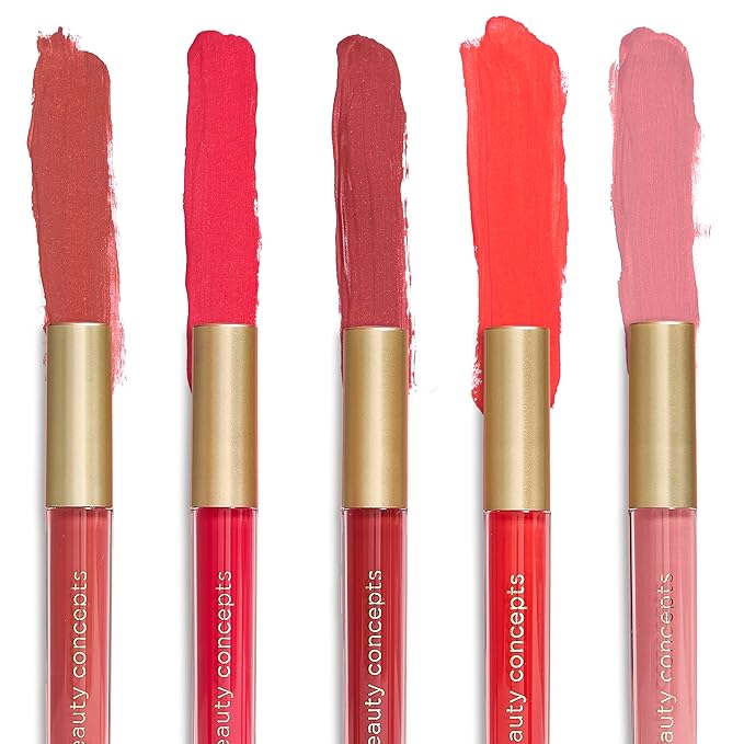 Beauty Concepts Lip Gloss Collection β Shimmering, Glossy Lip Makeup Set for a Radiant Finish, Red