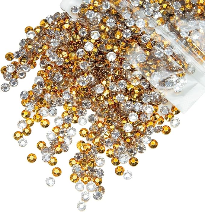 10000PCS 2mm Golden Yellow Resin Rhinestones Bulk for Crafting SS6 Bright Gold Flatback Jelly Stones Diamonds Gems Jewels Charms for Nails Face Eyes Makeup Body Tumblers Crafts Shoes Clothes