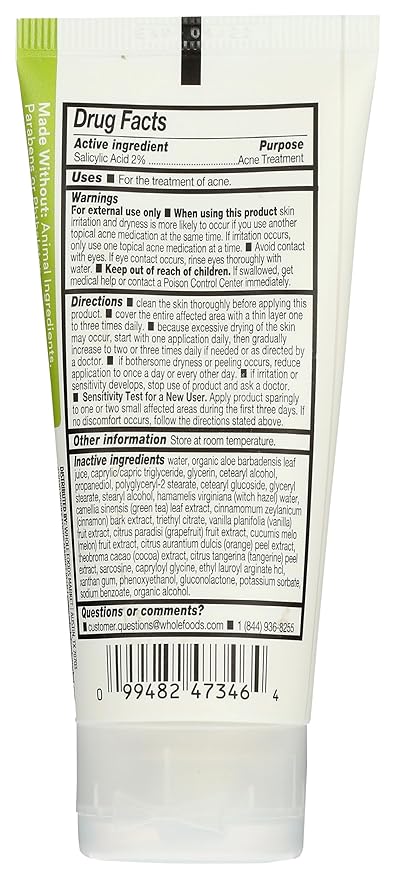 365 by Whole Foods Market, Acne Care Moisturizer with Botanical Extracts, Salicylic Acid Acne Treatment, 2 Fl Oz