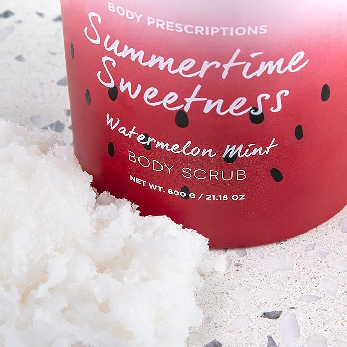 Body Prescriptions Exfoliating Body Scrub β Body Cleanser for Nourished, Ultra-Smooth Skin, Minty Watermelon Bliss