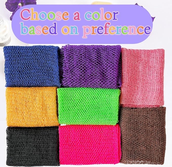 African Net Sponge Authentic, African Exfoliating Sponge Real African Net Black Owned, African Bath Sponge Back Scrubber, Body Exfoliator Shower Bath Accessories (Purple)
