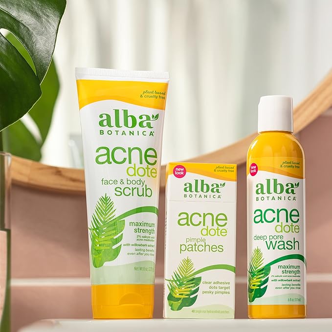 Alba Botanica Natural Acnedote Face & Body Scrub, 8 Fl Oz