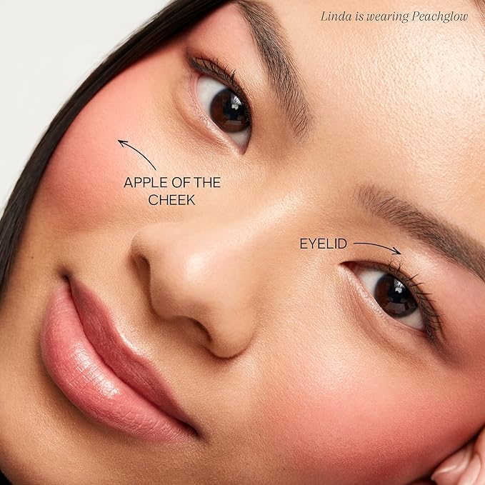 Saie Glow Sculpt Multi-Use Highlighter + Cream Blush - Lightweight with Hyaluronic Acid + Micropearl for Radiant, Glowing Skin - Peachglow (.02 oz)