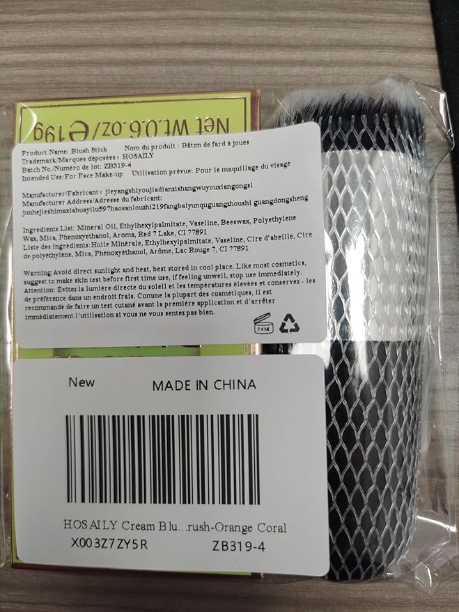 Cream Blush Stick for Cheeks, Multi-Use Makeup for Eye, Lip, Face - Travel-Friendly Tinted Solid Moisturizer, Matte Natural Glow Blendable Smooth Blusher With Brush - Orange Coral