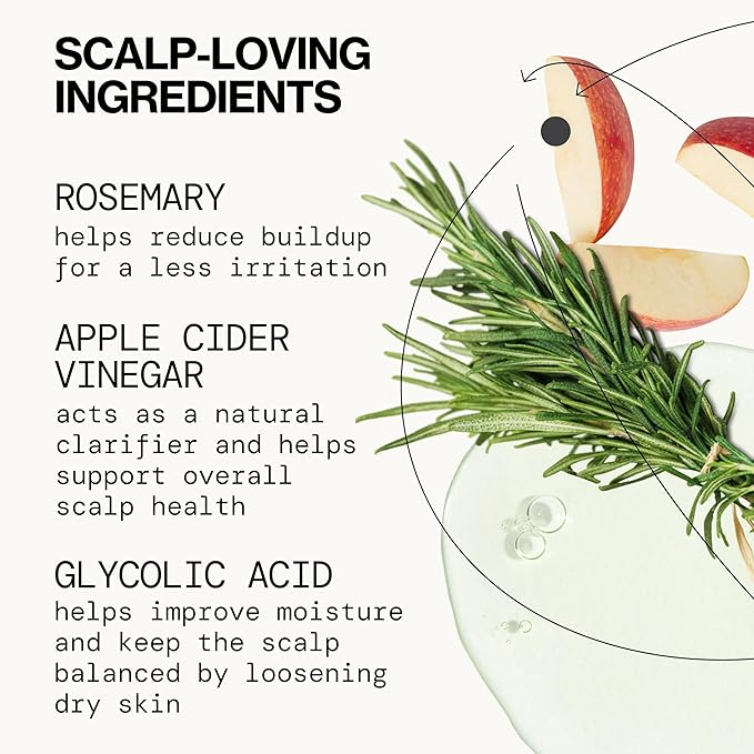 Pacifica Scalp Detox Set β Rosemary Apple Cider Vinegar Scalp Exfoliating Tonic with Scalp Massager Brush, Deep Cleansing & Clarifying Treatment for Buildup, Dry Flaky Scalp, Vegan