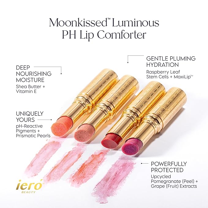 ierΓ³ Beauty 3-in-1 Moisturizing Vegan Tinted Lip Balm: Hydrating, Soothing Lip Serum + Plumping Balm + pH Reactive Tint | Shea Butter & Vitamin E | Antioxidant-rich Long Lasting Lip Care Paraben Free