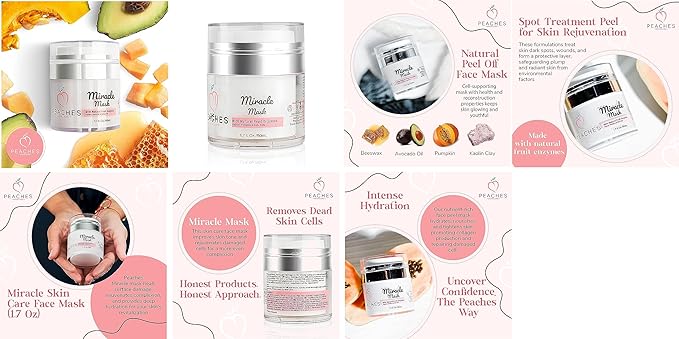 Hydrating Face Mask with Beeswax, Avocado Oil, Pumpkin, and More β Gently Removes Dead Skin Cells β Miracle Mask (1.7 oz)