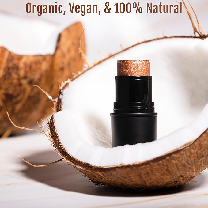 Organic Tint Tube, 100% Natural Vegan Gluten-Free Cream Bronzer Multi-Stick, Made in USA, Amaretto