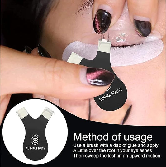 ALISHBA BEAUTY STAINLESS STEEL EASY LIFT Y-COMB SHAPE LASH LIFT BRUSH LASH LIFT PERM TOOL, TINT TOOL, EYELASH LIFT & MAKEUP BEAUTY TOOL FOR LASH GRAFTING YCOMB TOOL (BLACK)