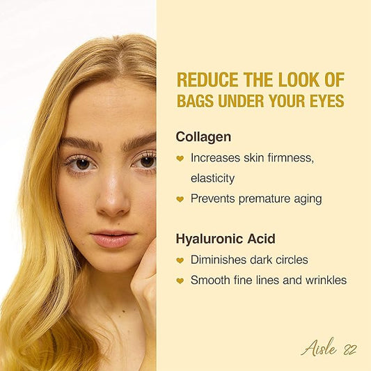 30 Pairs 24K Gold Under Eye Patches for Women β Collagen Gold Masks for Dark Circles and Puffiness - Under Eye Bags Treatment