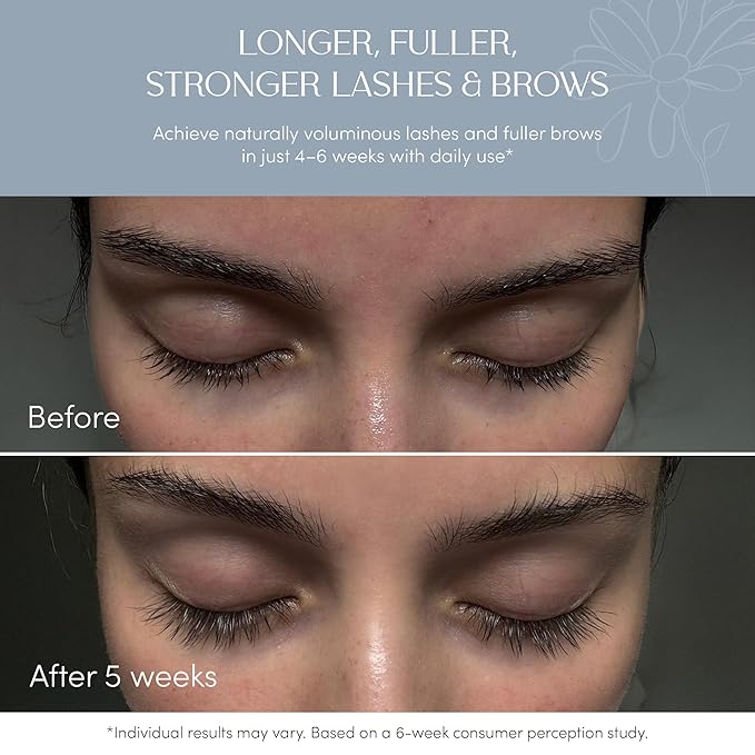 Eyelash Growth Support Serum 6ml – Eye Lash and Eyebrow Enhancing Serum for Women & Men with Biotin - Korean Multi Peptide & Natural Extracts – Promotes Fuller and Longer Lashes - 6 Month Supply