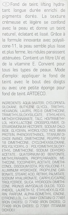 ARTDECO High Performance Lifting Foundation - reflecting vanilla NΒ°15 - reduces wrinkles for firmer skin & soft matte finish - vegan makeup - Liquid foundation with hyaluron - 1.05 Fl Oz