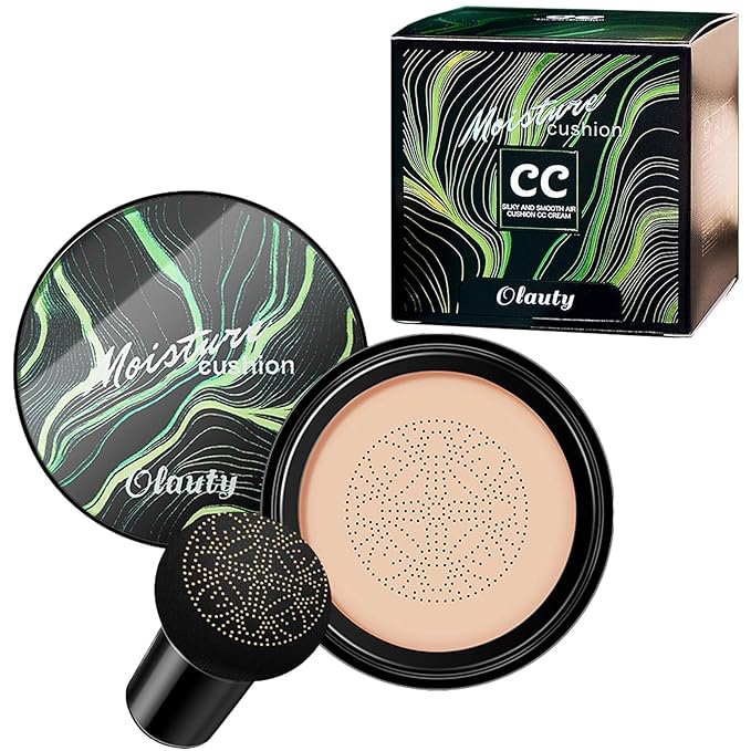 Mushroom Head Air Cushion CC Cream Foundation, BB Cream Concealer Lasting Makeup Foundation, Waterproof Oil Control Long-Lasting Nude Makeup, Even Skin Tone Primer