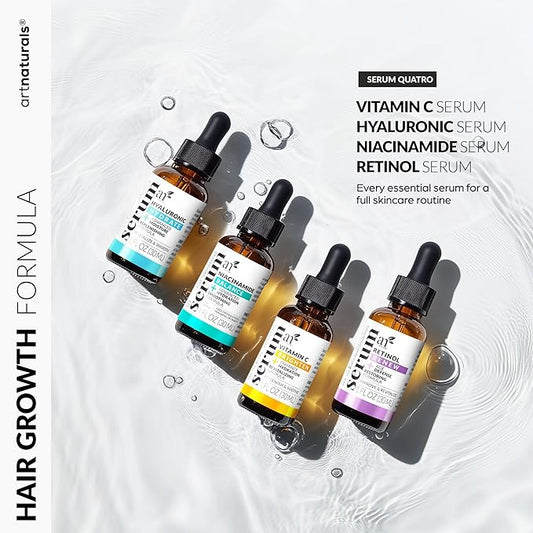 Vitamin C Serum Skin Care 4-Piece Set: Includes Retinol, Hyaluronic Acid & Niacinamide β Anti-Aging, Skin Brightening, Hydrating, Wrinkle Reduction, Dark Spot Corrector β 3-Month Supply β artnaturals