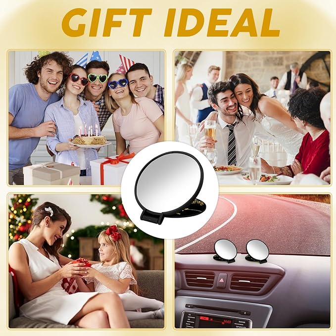 100 Pcs Inspirational Compact Mirror Bulk Small Pocket Mirror Purse Round Portable Folding Makeup Mirror Mini Compact Mirror Gifts for Women Coworker Employee Teacher(Black)