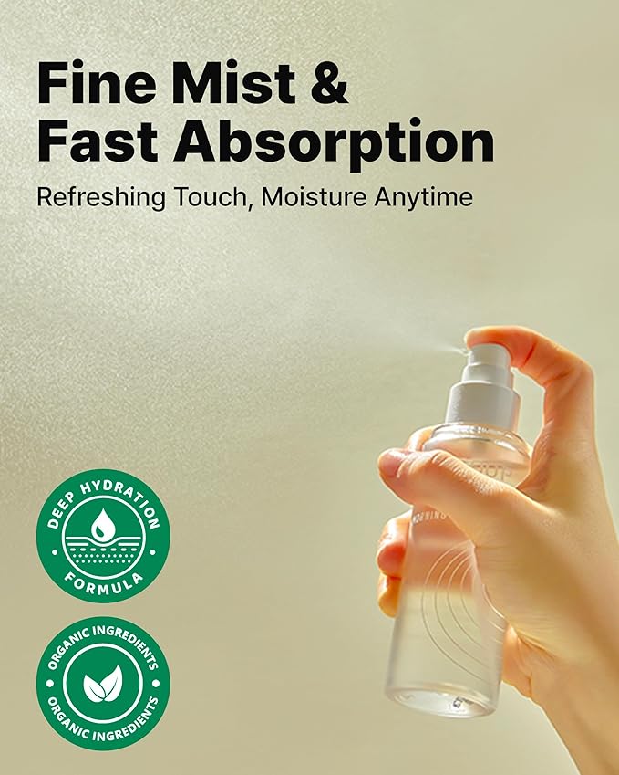 MAY COOP Raw Morning Dew Face Mist β Korean Hydrating Facial Spray with 87% Maple Water & Hyaluronic Acid - Refreshing & Lightweight Formula for Sensitive Skin, 2.71 fl.oz.