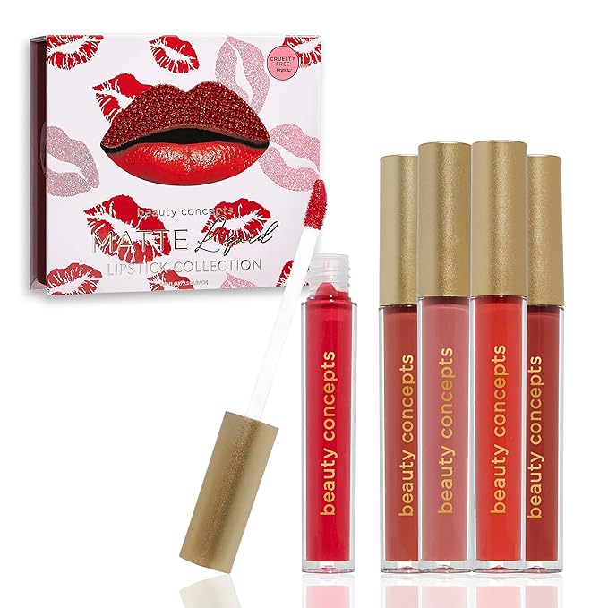 Beauty Concepts Lip Gloss Collection β Shimmering, Glossy Lip Makeup Set for a Radiant Finish, Red