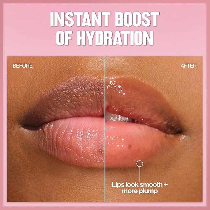 REVLON Super Lustrous Glimmer Lip Oil, Moisturizing & Tinted, Shiny Finish, Made with Plant-Based Squalane, 010 Wined Down, 0.13 fl oz