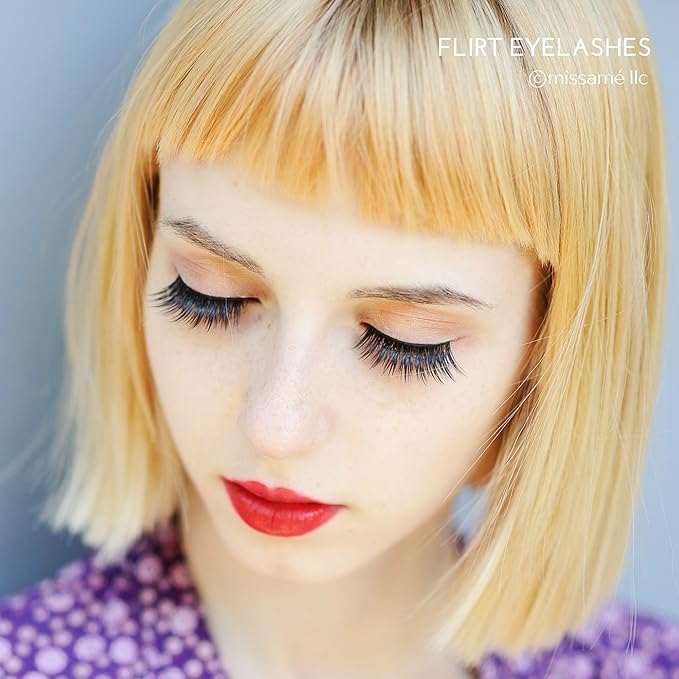 MissamΓ© FLIRT Deluxe Party False Eyelashes Set Handmade with Premium Synthetic Fibers, Black, 3 Pairs