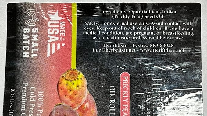Prickly Pear Facial Oil Roll On (10ml) Vitamin E Oil for Skin Face Roller or Ayurveda Skin Care, Vitamin E Oil for Face & Eye Roller, Facial Roller or Roller for Face-Nourish Skin