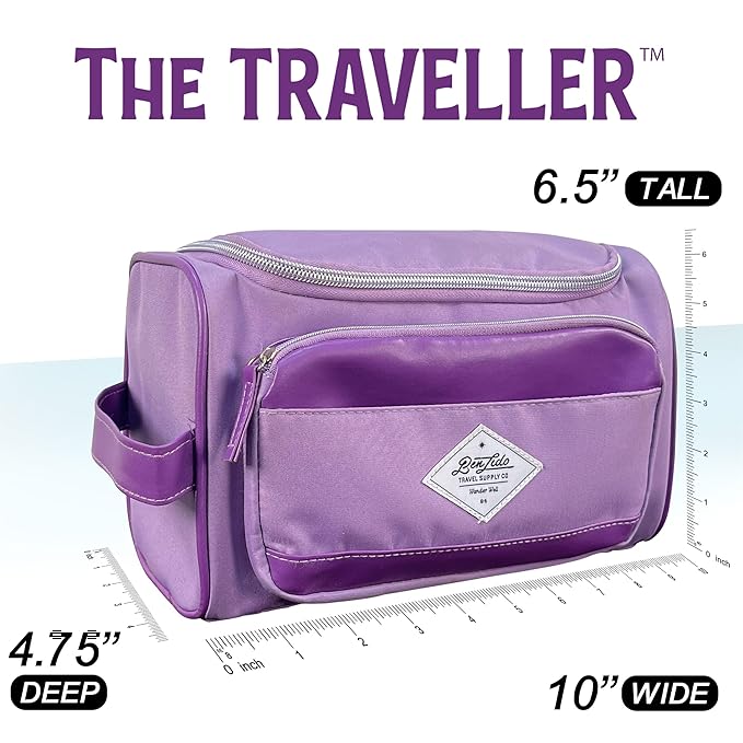 Convenience Kits International Womenβs Super Premium 31 PC Travel Kit Featuring: Ensemble of Travel-Size Hair Care Products Plus Face, Body, Oral Care, Travel Essentials in Large Purple Toiletry Bag